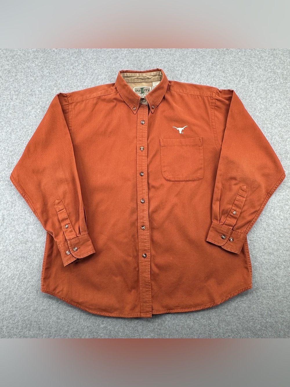 Texas Longhorns Button-Down Shirt in Burnt Orange